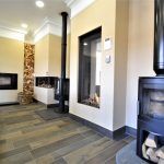 Centreline Showroom wood burners with chimney