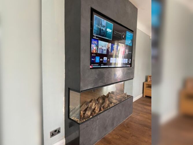 media wall build package no 3 with electric fireplace