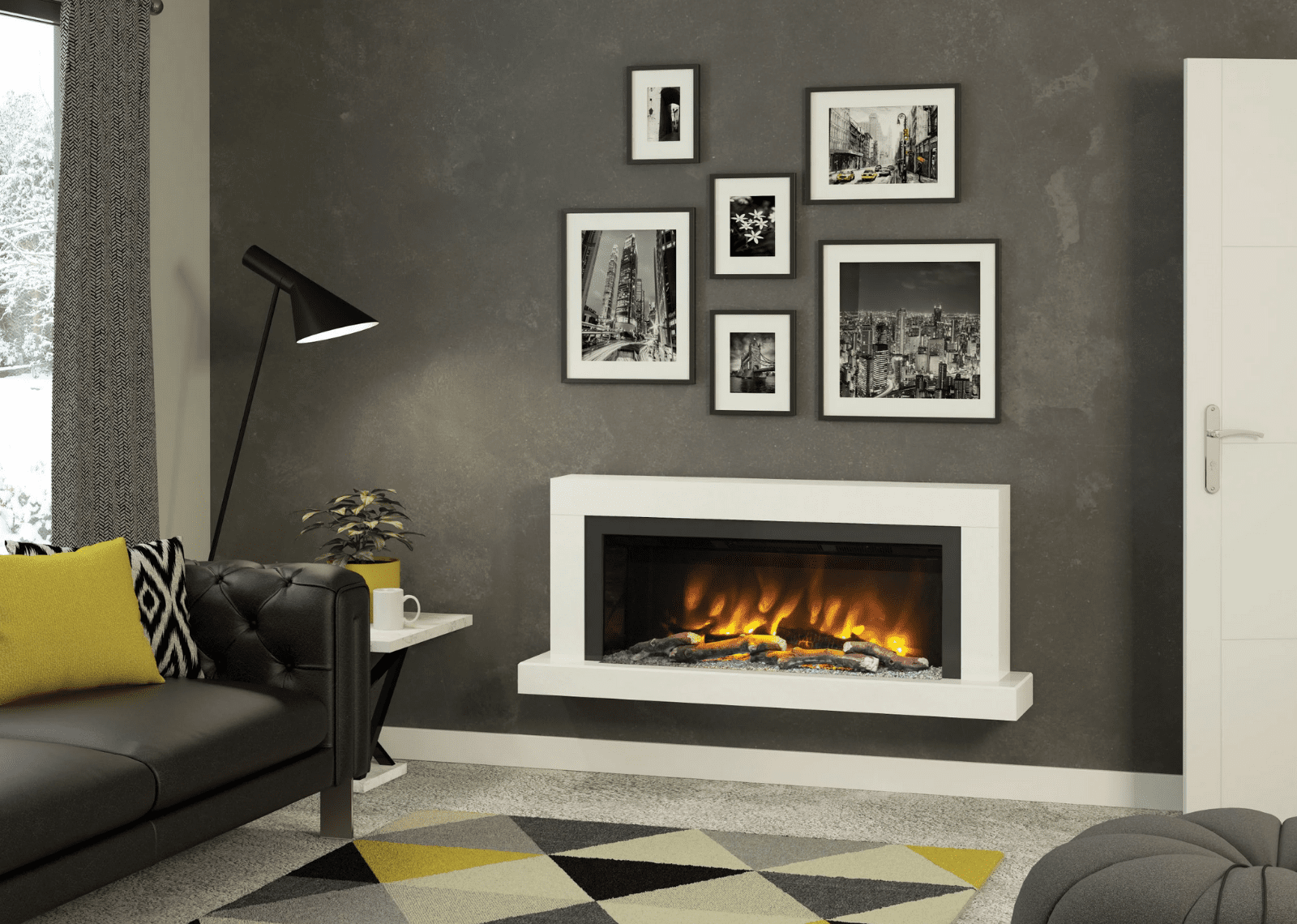 Impero 57 Wall Mounted Electric Fireplace