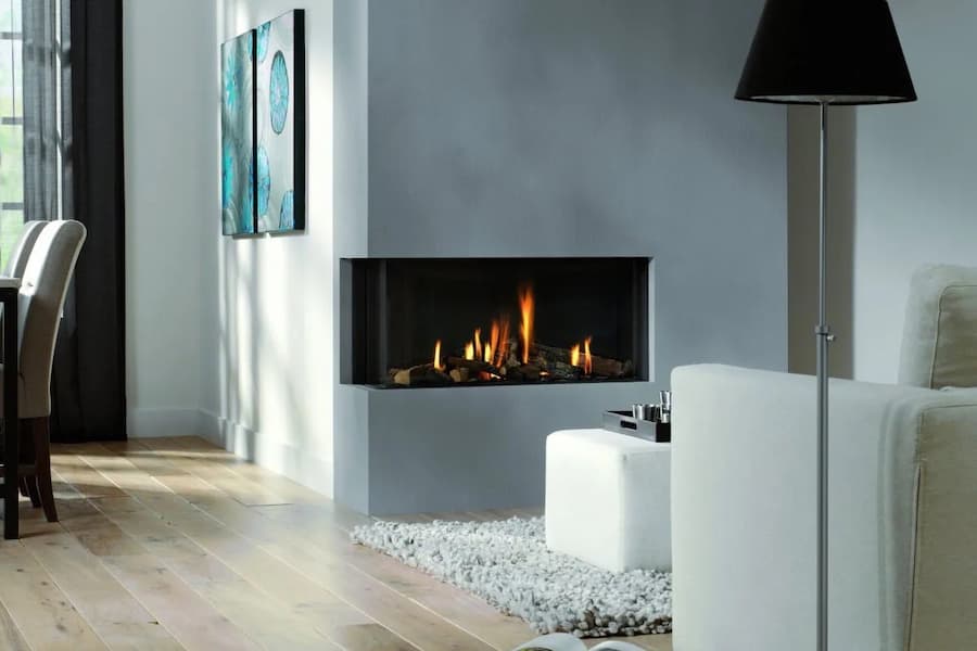 fireplace on wall corner