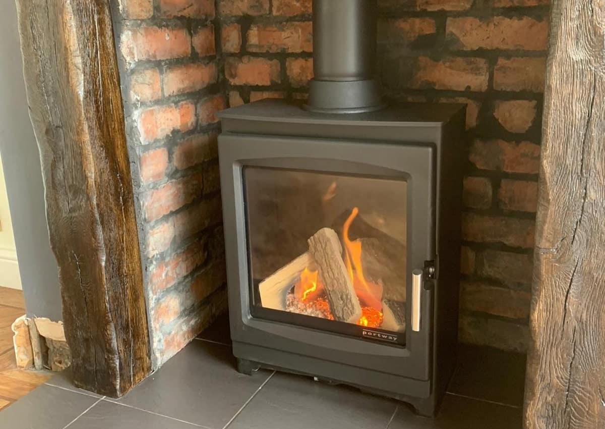 Log burner fireplace install by Centreline Fires North West England
