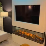 Gas fire media wall