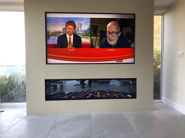 Media wall with windows