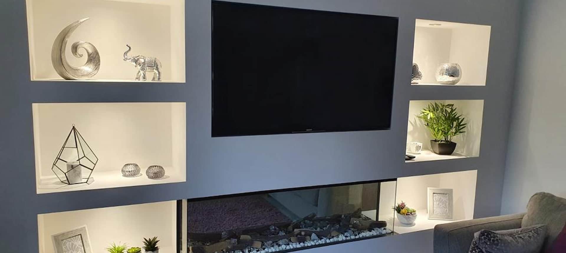 Media Wall with Gas Fire