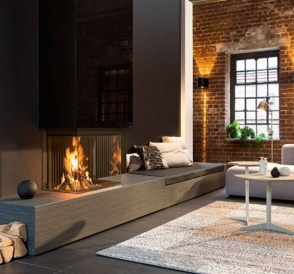 Preview of Kalfire W66-48S 3-Sided Wood Fire in Living Space