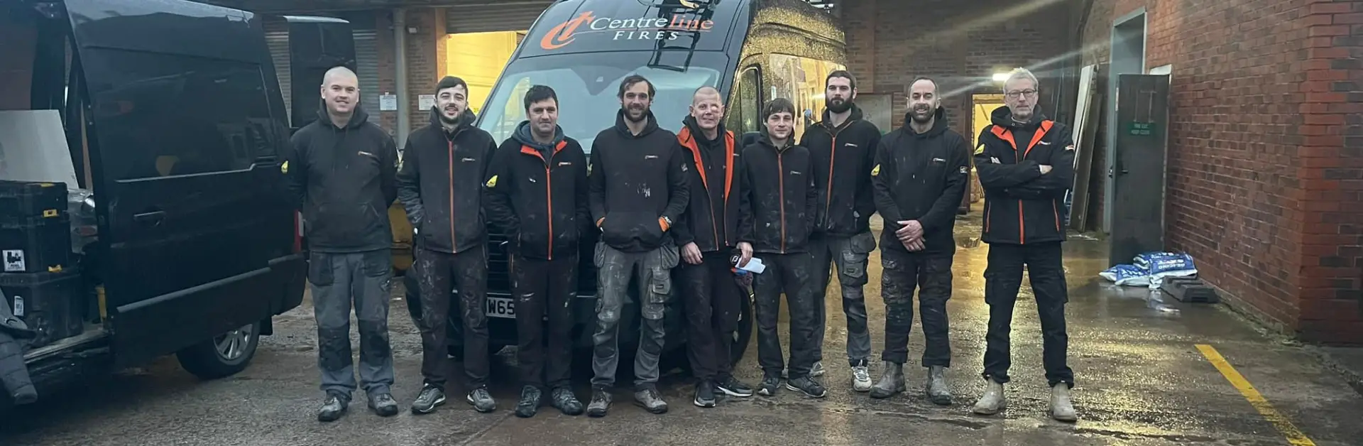 Installation team at Centreline Fires