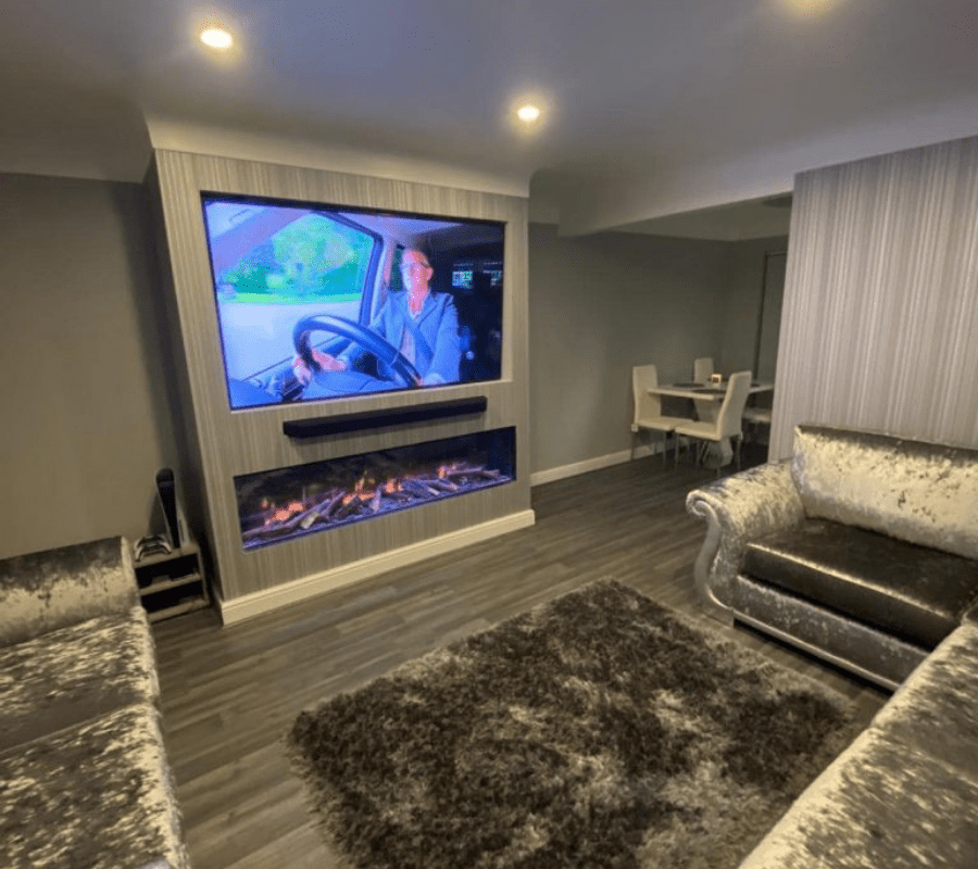 Media Wall fireplace design