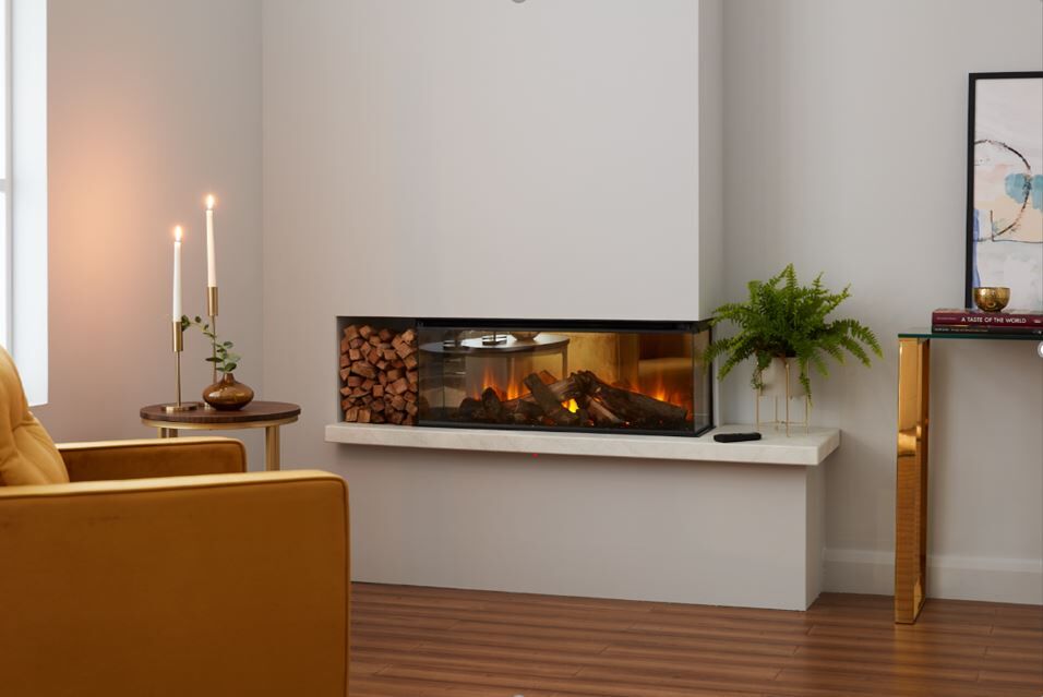 New Forest 870 Electric Fire on a white wall