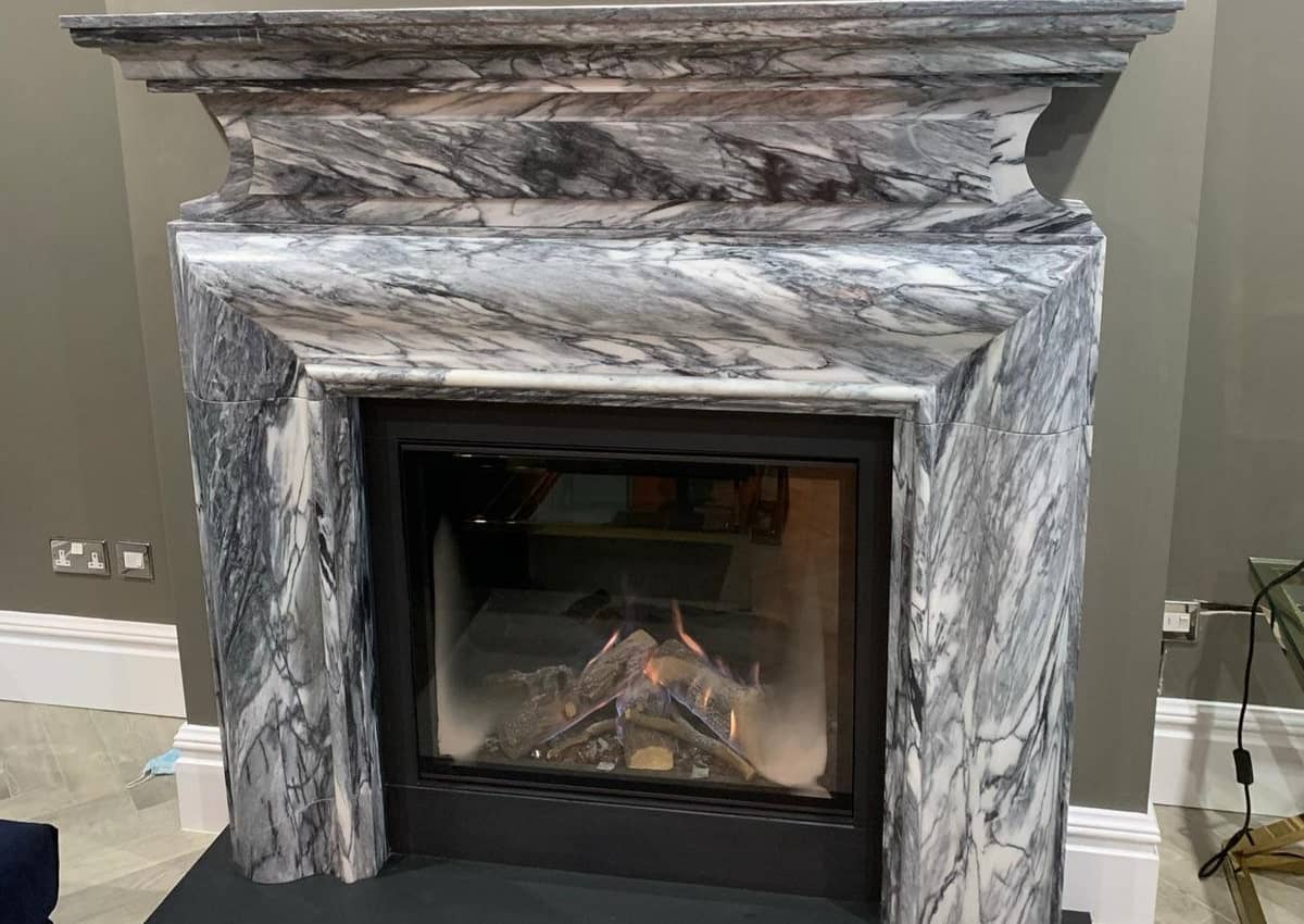 Electric marble fireplace