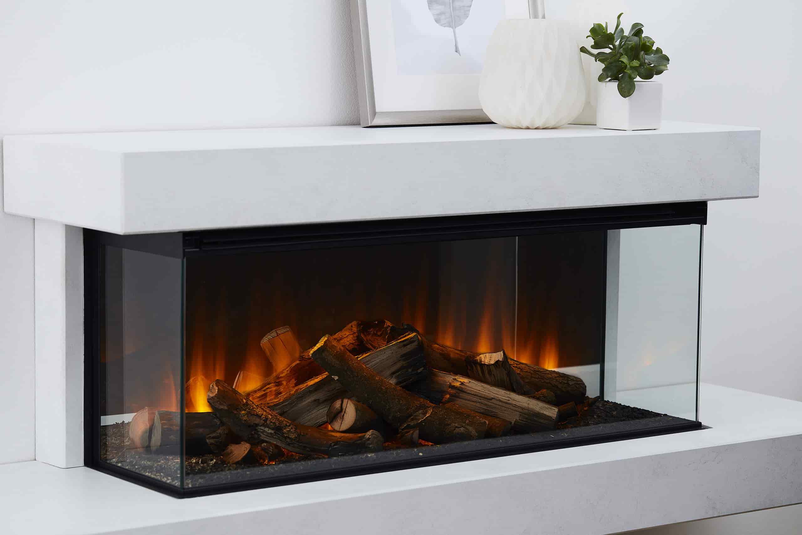 Brokenhurst Electric Fireplace in White