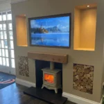 Media wall with log storage