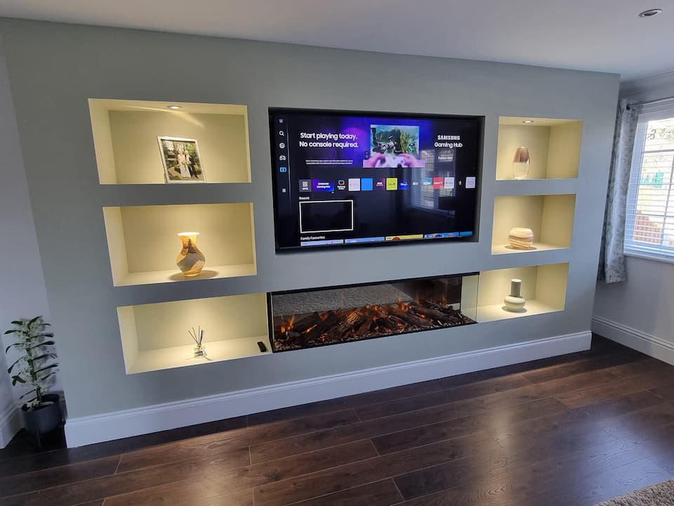 Media walls for electric fires
