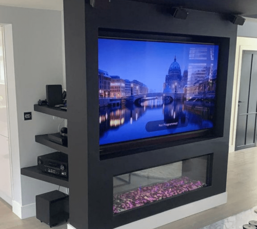Media Wall fireplace - Centreline Fires