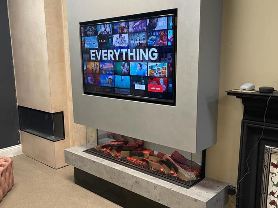 Gas fire media wall