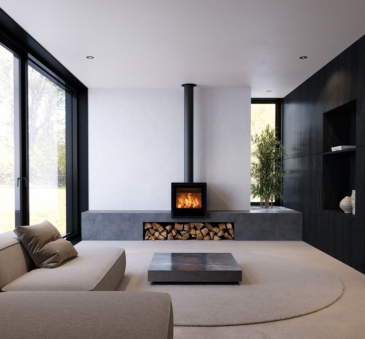 log burner without a chimney