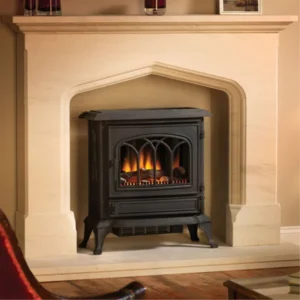 Broseley Canterbury Electric Stove with wooden flooring underneath